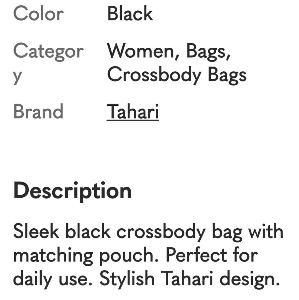 Tahari Black Crossbody Bag Set, 2 Pieces, NWOT - Picture 5 of 5